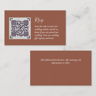 Budget QR Code Website RSVP Hotel Wedding Details  Enclosure Card