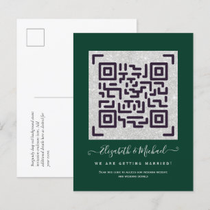 Budget QR Code Website RSVP Hotel Wedding Details  Postcard