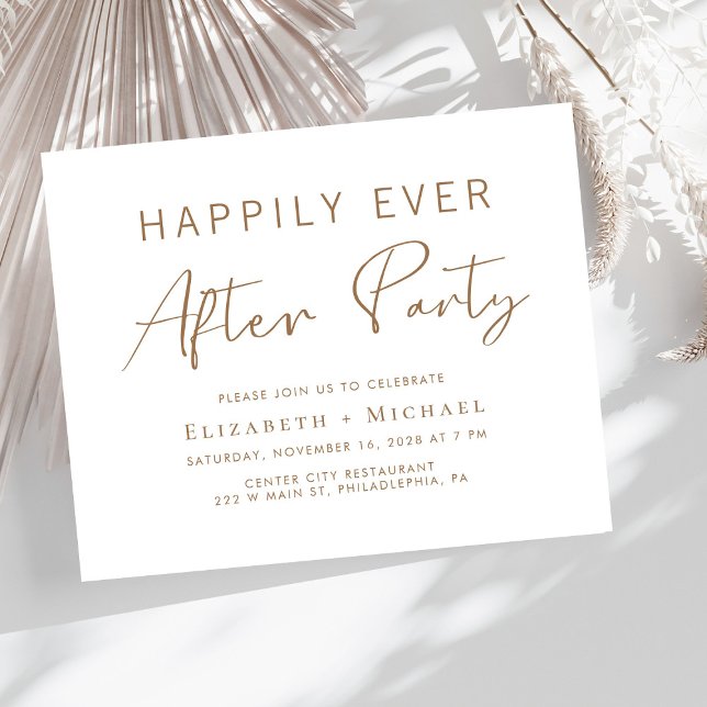 Budget QR Code Wedding After Party Invitation (A chic Happily Ever After Party Invitation to set the tone for an unforgettable event)