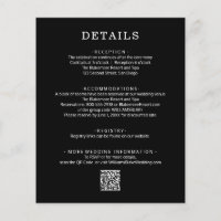 Budget QR Code Wedding Details Black and White 