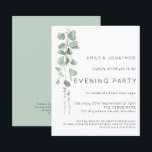 Budget QR Eucalyptus Wedding Evening Party Invite<br><div class="desc">A value for money BUDGET alternative on a smaller size 4.5 x 5.6” semi-gloss 110lbs weight, which is of similar thickness to a postcard (however is not suitable to use as a postcard.). PLEASE NOTE there is ONE invite per sheet. Budget Eucalyptus QR Code Wedding Evening Party Invitation. On the...</div>