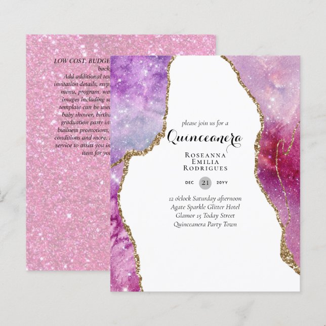 BUDGET QUINCEANERA - AGATE Sparkles Glamour Chic (Front/Back)
