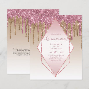 BUDGET Quinceanera Dripping Glitter Glamour 15th