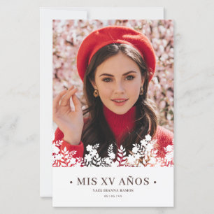 Budget Quinceañera Elegant Floral Frame Spanish