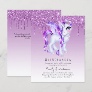 BUDGET Quinceanera Glitter Unicorn Anicorn Winged