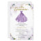 Budget Quinceanera Invitation Purple Floral Gown