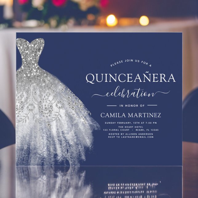 Budget Quinceanera Navy Blue Silver Glitter (Creator Uploaded)