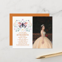 Budget Quinceañera Pink Butterfly Photo Floral