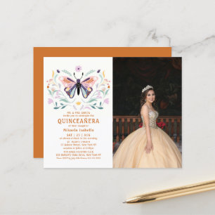 Budget Quinceañera Pink Butterfly Photo Floral