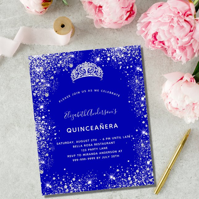 Budget Quinceanera royal blue silver tiara (Creator Uploaded)
