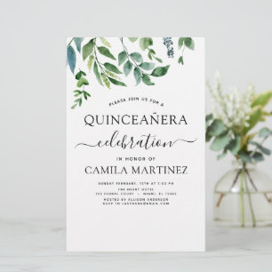 Budget Quinceanera Spring Botanical Greenery