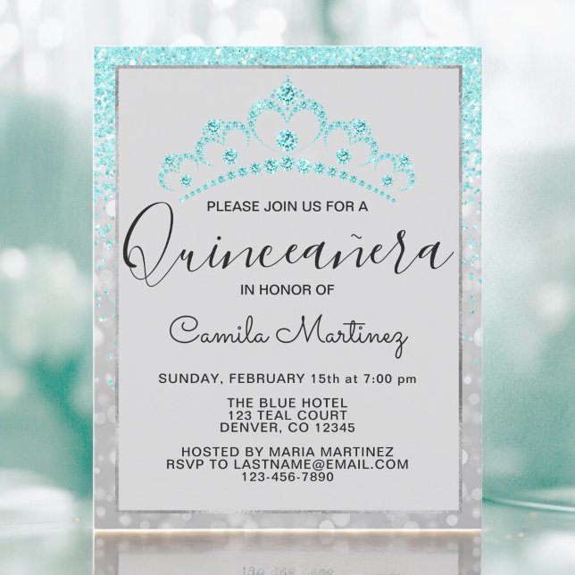 Budget Quinceanera Teal Blue Girly Glitter  (Creator Uploaded)