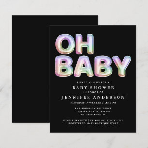 Budget Rainbow Balloons Baby Shower Invitation
