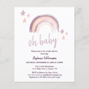 Budget Rainbow Boho oh baby Pink Baby Shower