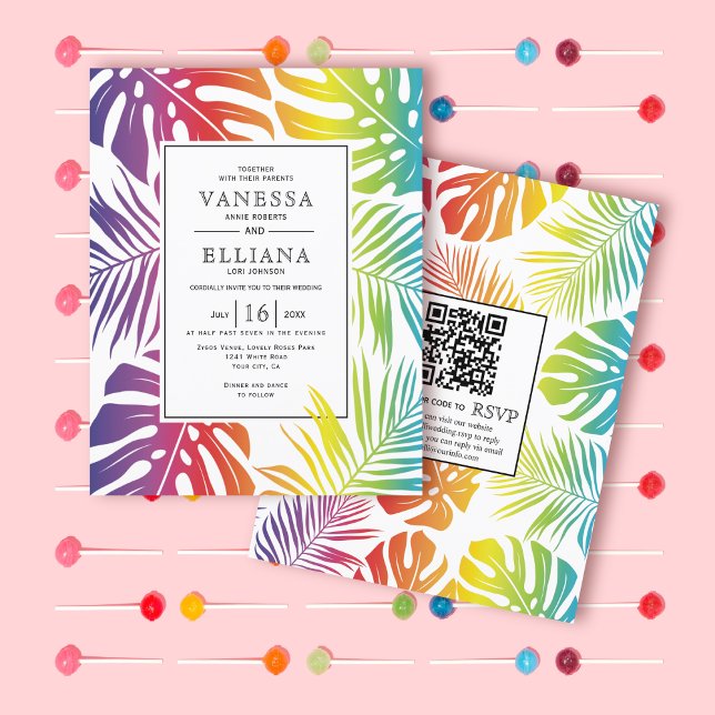 BUDGET Rainbow gay lesbian wedding invitation (Creator Uploaded)