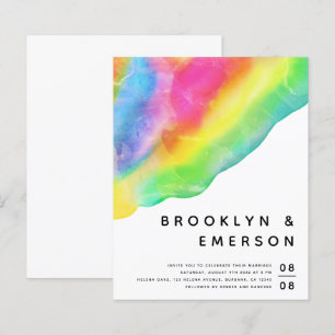 Budget Rainbow Gay Wedding Invitation