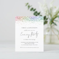 BUDGET Rainbow Glitter Evening Invite