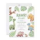Budget Rawr Its A Boy Dinosaur Baby Shower Invites