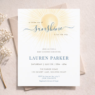 Budget Ray Of Sunshine Baby Shower Invitation Flyer