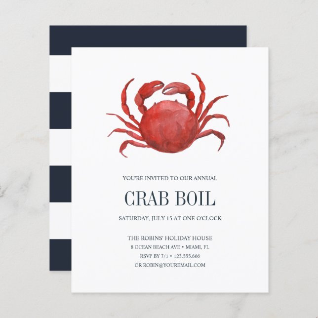 BUDGET Red Crab Feast Seafood Boil Party (Front/Back)