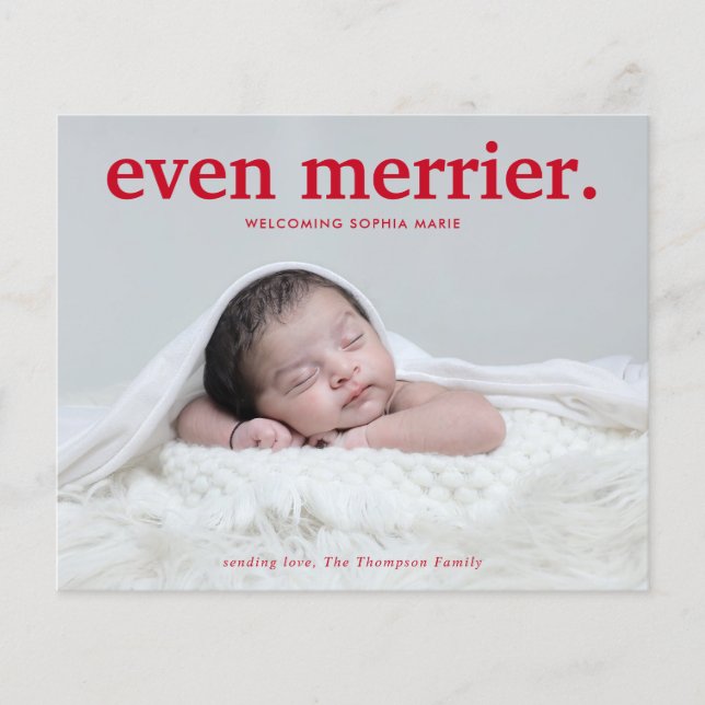 BUDGET Red Even Merrier New Baby Photo Collage (Front)