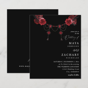 Budget Red Floral & Crystal Wedding - Black