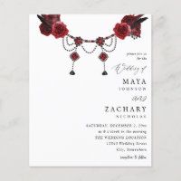 Budget Red Floral & Crystal Wedding 