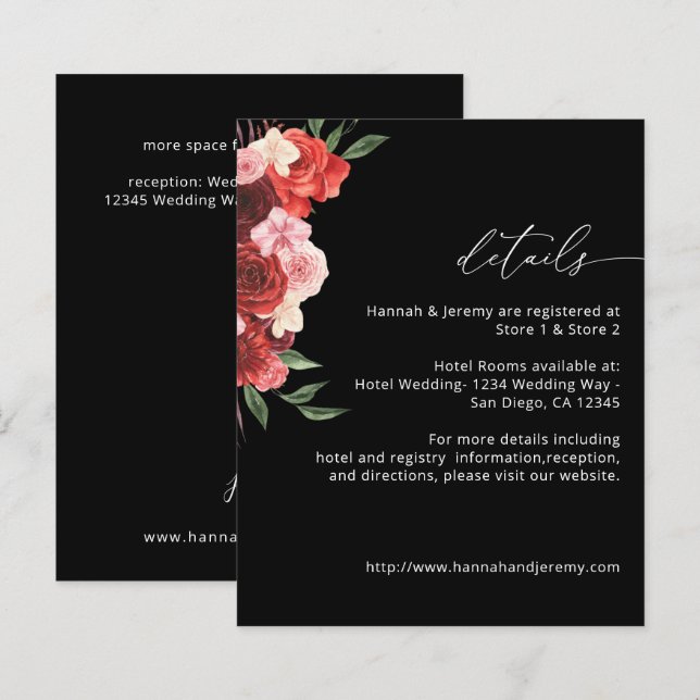 Budget Red Floral Details - Black VH2 (Front/Back)