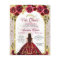 Budget Red Floral Princess Gold Arch Quinceanera
