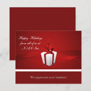 Budget Red Gift Business Holiday Card