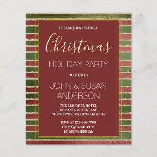 Budget Red  Green Gold Foil Christmas Party