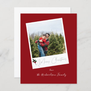 Budget Red Instant Photo Merry Christmas