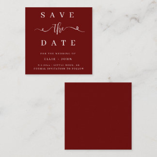 BUDGET Red Minimalist Save The Date Invitation