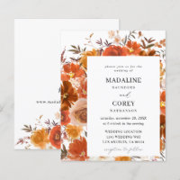 Budget Red & Orange Fall Floral Wedding
