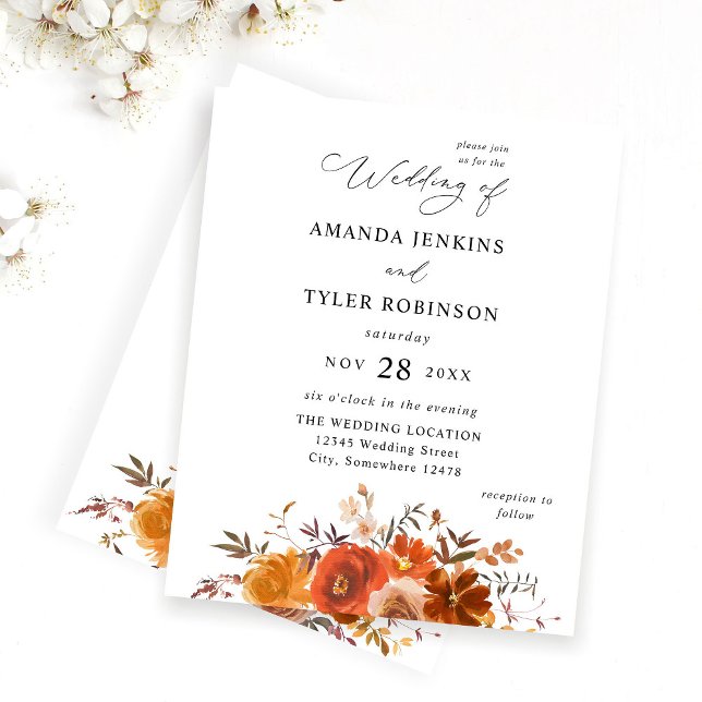 Budget Red & Orange Fall Floral Wedding 2 (Creator Uploaded)