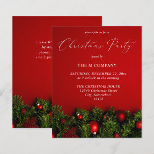 Budget Red Ornament Christmas Party