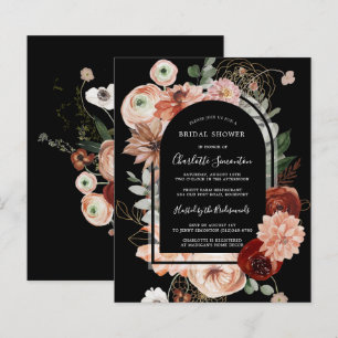 Budget Red Pink Black Bridal Shower Invitation