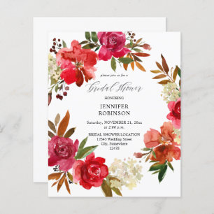 Budget Red & Pink Floral Bridal Shower