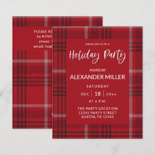 Budget Red Plaid Flannel Holiday Party