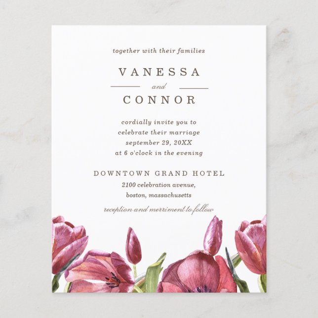 BUDGET Red Poppies Elegant Boho Floral Wedding (Front)