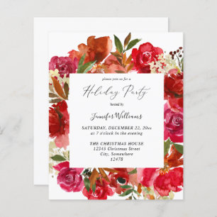 Budget Red Rose & Pink Floral Holiday Party