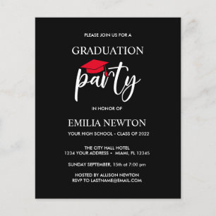 Budget  Red Tassel Graduation Cap Black Party