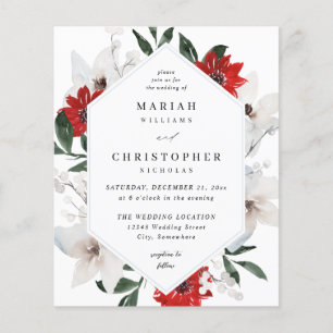 Budget Red & White Christmas Floral Wedding  Flyer