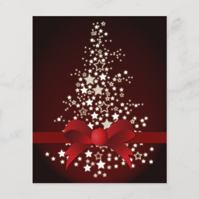 Budget Red White Christmas Tree Holiday Card (Front)