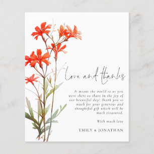 BUDGET Red Wildflowers 3 photo QR Wedding Thanks