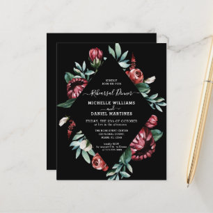 Budget Rehearsal Dinner Black Floral Invitation