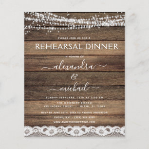 Budget Rehearsal Dinner Rustic Farmhouse Flyer