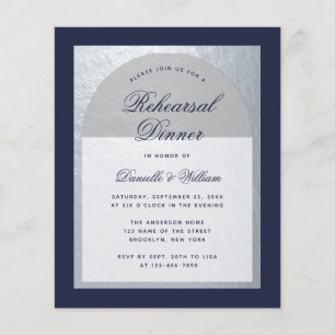 Budget Rehearsal Dinner Silver Navy Blue 