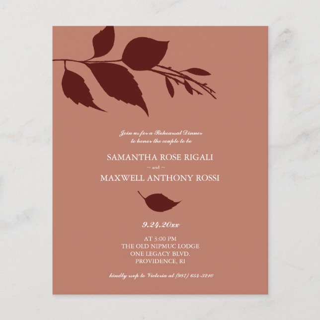 Budget Rehearsal Dinner Terracotta Invitations Flyer (Front)