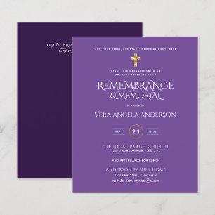 BUDGET Remembrance Memorial Gold Cross Invite